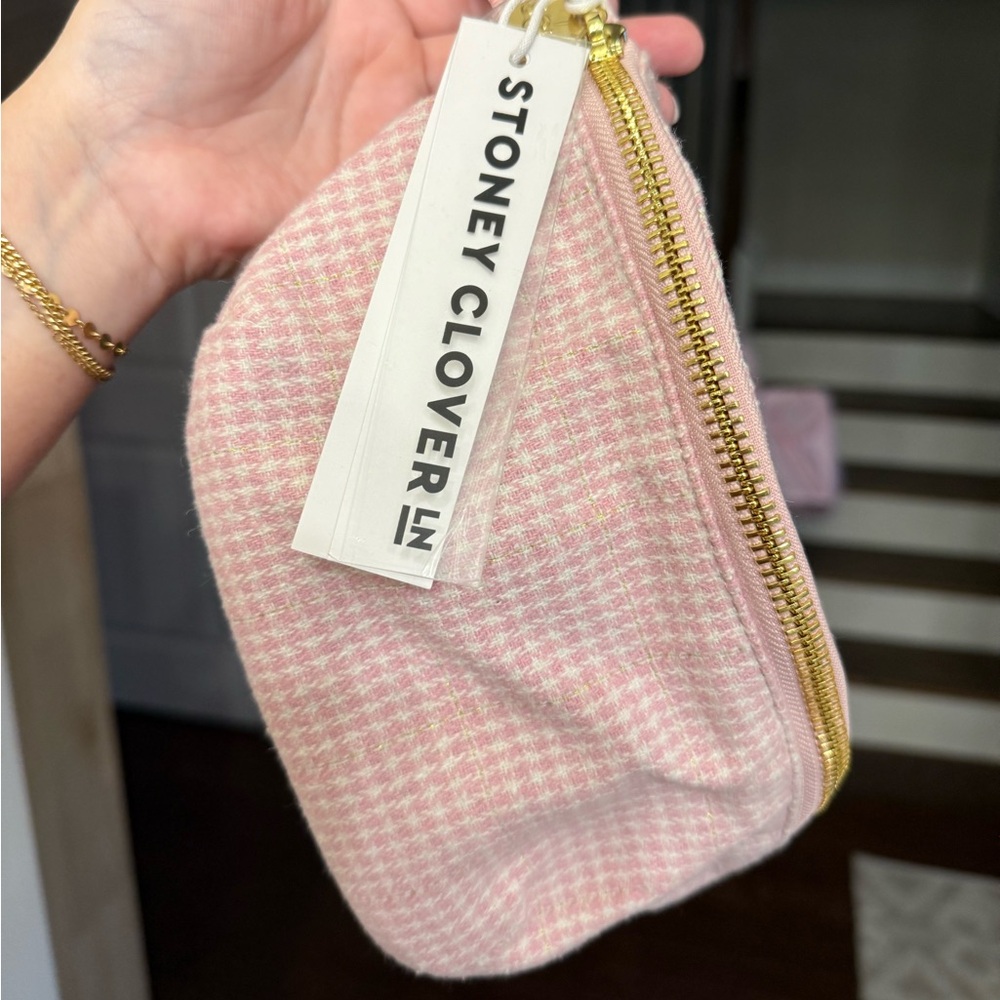 Stoney Clover Lane Pink Houndstooth Fanny pack